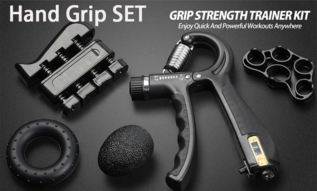 Hand Grip Strengthener Workout Kit (5 Pack) Forearm Grip Adjustable