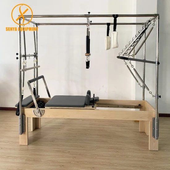 Attrezzatura per pilates, letto in acero Cadillac, letto a soppalco per yoga, attrezzatura per esercizi multifunzionale a torre per pilates Reformer