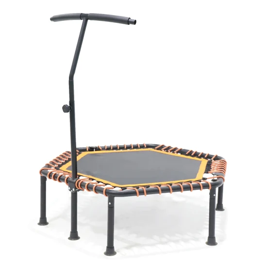 Trampolino elastico per esercizi a forma esagonale con impugnatura in schiuma regolabile, mini prezzo di fabbrica da 45 pollici, trampolino fitness da salto