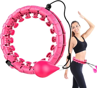 Elfsky Hula Hoop con Peso, Hula Hoop Fitness per Adulti, 24 Nodi Staccabili, Peso Regolabile, Palla Rotante Automatica per, Fitness Perdita di Peso 2 in 1 nel Massaggio per Bambini/B